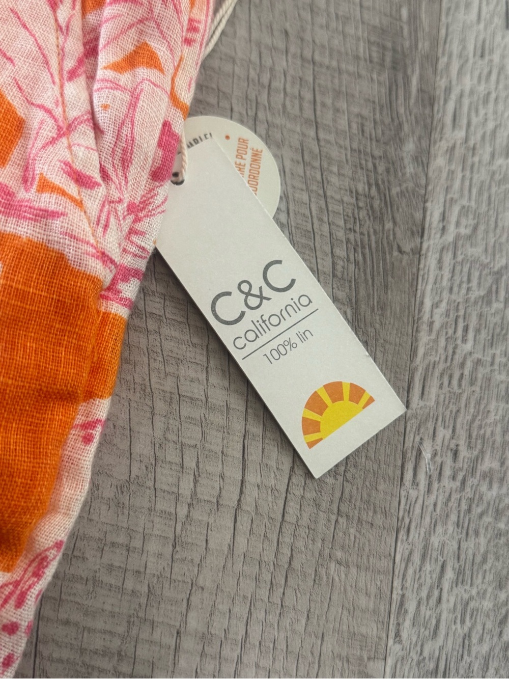 C&C California Orange & Pink Tropical Pull-On High Waist Shorts - Picture 3 of 6